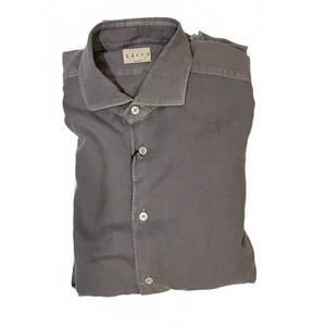 NEW XACUS men's tailored fit washed shirt in grey